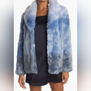 Unreal Fur Icebreaker Ombre Faux Fur Coat  Mob Wife Opulent Boho Hippie Sz S